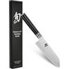 KAI Shun Classic piccolo Santoku 14 cm lunghezza lama - First Touch - Coltello damasco 32 strati nucleo VG MAX - 61 (±1) HRC - Manico in legno Pakka - coltello da cucina giapponese forgiato