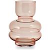 H&H Vaso in Vetro Borosilicato Rosa, 21cm - Design Sagomato ed Elegante