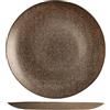 H&H-Regent, set 6 piatti piani, piatti natalizi, in vetro, effetto glitter, bronzo, 28 cm