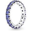 Pandora Timeless - Anello fascia scintillante, in argento sterling, con cristalli blu (princess blue)