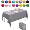 MORAINJAY 4 pz Tovaglia Antimacchia Impermeabile in Plastica,137x274cm Argento Rettangolare Tovaglia per Grande Tavolo per Natalizia,Feste,Interni Esterni Giardino Ristorante e Matrimonio Decor
