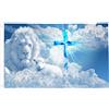 Siiuuol Gesù Leone Capra Croce Fede Bandiera 0,9 x 1,5 m Outdoor Indoor Garden Yard Banner Outdoor Cartello decorativo