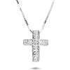 LUXURY MILANO Collana croce in oro bianco con diamanti ct 0,08 hsi mis 42 cm