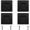 MOROBOR Maniglie quadrate da incasso a filo, 4 pezzi, 50 mm, in acciaio inox nero, invisibili, per armadi, cassetti, guardaroba