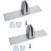 SagaSave 2 Morsetto Divisorio da Scrivania a Forma di T, in Lega di Alluminio, Staffa Divisoria con Base Autoportante per Partizioni da 2-20mm (Argento)