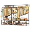 SONGMICS Stand Appendiabiti, Guardaroba Aperto, 9 Ripiani Portaoggetti, Struttura in Metallo, Barre Appendiabiti, Camera da Letto, Soggiorno, Ingresso, Nero HSR183B01