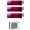 Mitsubishi Electric Condizionatore Climatizzatore Mitsubishi Electric Trial Split Kirigamine Style Ruby Red R-32 9+9+18 BTU Con MXZ-3F68VF4 Wi-Fi Integrato