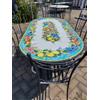 Fonderia Bongiovanni COMPOSIZIONE TAVOLO CM 200X100 CON PIANO OVALE IN LAVICA