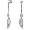 Bling Jewelry Orecchini pendenti lunghi in stile boho sud-occidentale nativo americano indiano con piuma e foglia, gioielli occidentali per donne e adolescenti in argento sterling .925