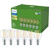 PHILIPS Lampadina LED Philips UltraEfficient, Confezione da 6, P45, E14, 485 Lumen, 40 W, Risparmio Energetico, EyeComfort, Lunga Durata, Luce Bianca Calda 2.700 K, Design Classico, Lampadina Trasparente