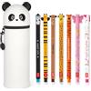 LEGAMI Set di 7 penne gel cancellabili + astuccio 2 in 1, con inchiostro cancellabile termosensibile, colori e design del fusto, punta da 0,7 mm, set 2 (panda)
