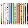 LEGAMI - Set di 14 penne gel cancellabili con inchiostro termosensibile, gamma di colori dell'inchiostro e design del fusto, punta da 0,7 mm, design di animali, panda, coniglio, unicorno ecc