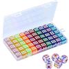 JRSHIRLEYLTD 55 Pezzi Dadi gioco poliedrici in acrilico con scatola portaoggetti,14mm 10 colori set dadi,Angoli rotondi Giochi Accessori,Multicolore set dadi,per Giochi tavolo, Bar,KTV