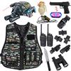 RedCrab Costume di Soldato per Bambini, Costume Militare Bambino Include Elmetto Militare, Gilet Militare, Walkie-Talkie e Altri Accessori, Soldato Gioco di Ruolo Halloween Carnevale Costume
