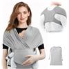 AOOWU Fascia Porta Bebe, Marsupio Neonato Ergonomico, Extra Morbido Fascia per Neonati in Cotone, Neonato Facile da Indossare, Fascia Neonato Adatto Fino a 15kg, Facilmente Regolabile
