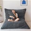 MAXYOYO Pouf Gigante, Fodera Sfoderabile in Morbido Velluto a Coste, Grande Cuscino da Pavimento con Soffice Imbottitura in Schiuma, Bean Bag per Adulti e Coppie
