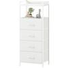 Somdot Cassettiera Salvaspazio, Settimino Armadietto Camera da Letto, Mobiletto con Cassetti in Tessuto, 29P x 38,7l x 92,3H (4 Cassetti), Bianco
