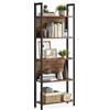 VASAGLE Libreria, Scaffale Portaoggetti, Scaffale da Cucina in Stile Industriale, con 5 Ripiani, Struttura Stabile in Acciaio, Salotto Ingresso Studio Ufficio, Marrone Vintage e Nero LLS025B01