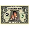 Close Up Scarface Dollarschein (Chi mi fido?) (91,5 cm x 61 cm) + Confezione Regalo Bianca. Pronto Da Regalare!