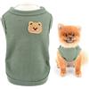 SMALLLEE_LUCKY_STORE Cute Bear - Canottiera in maglia a nido d'ape per cani di piccola taglia, gatti, ragazzo e ragazza, maglietta elasticizzata per Yorkie, chihuahua, abbigliamento estivo per animali