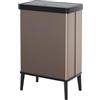 Curver Keter Verto, Pattumiera Raccolta Differenzata, Coperchio a Pressione, Doppio Scomparto, Design Elegante, Riciclabile, Ideale per Bagno, Soggiorno o Ufficio, Capacità 54 Litri, Rosa Perlato