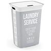 Curver Kis Chic Portabiancheria - Portabiancheria Decorato da 60 Lt - 44X35X61H Home Service