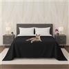 Byour3 - Copriletto Puro COTONE 100% Organico LEGGERO Letto Matrimoniale Singolo Piazza e Mezza Granfoulard Rettangolare Anallergico Telo Arredo Multiuso Copritutto (Nero, Singolo)