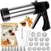 goldmiky Pressa per Biscotti, Pistola per Dolci in Acciaio Inox Spara Biscotti Professionali con 16 Sagome, 8 Beccucci, Sacchetto in TPU e Spazzola per la Pulizia Pressa per Biscotti per Torte