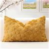 Artscope 1 Pezzi Primavera Estate Federe in Lana Corta Velluto Copricuscini Morbido Decorativo Fodere per Cuscino Lusso Stile per Divano Camera da Letto Fiori Giallo 40x60 cm
