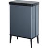 Curver Keter Verto, Pattumiera Raccolta Differenzata, Coperchio a Pressione, Doppio Scomparto Design Elegante, Riciclabile, Ideale per Bagno, Soggiorno o Ufficio, Capacità 54 Litri, Blu Perlato
