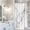 Uiiooazy Tenda Doccia Antimuffa, Tenda da Doccia Piccola 90x180cm Grigio Chiaro Effetto Marmo Bianco Moderno Tende da Bagno Tessuto Lavabile Impermeabile Poliestere Tende Vasca da Bagno con 6 Anelli