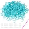 sourcing map Kit di 600 elastici in gomma con 25 clip a S, 1 gancio, elastici di ricambio per braccialetti per tessere, fai da te, artigianato, regalo, blu lago