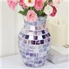 Eachave Vaso in Vetro Mosaico Viola per Fiori - Vaso Decorativo Fatto a Mano dal Design Moderno - Ideale per Casa, Tavolo, Soggiorno, Camera da Letto e Centrotavola