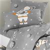 Caleffi Lenzuola Singolo Bambino Art. Spazio in Cotone 100% - Set 3 Pezzi con Federa Double Face - Colore Grigio