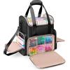 Rexmica Doppio Strato Borsa porta Pennarelli per 400 penne, Grande Custodia per Pennarelli con Divisori e Tasche Multiple per Penne Artistiche, Libri da Colorare o Altri Materiali per la Pittura, Nero