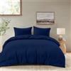 Dreamzie - Copripiumino Una Piazza e Mezza 155x220cm con 2 Federe 80x80cm | Blu Scuro · Sacco Piumino Una Piazza e Mezza · Microfibra 100% · 3 Pezzi · Cerniera · OEKO-TEX · Morbido · No Stiro