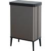 Curver Keter Verto, Pattumiera Raccolta Differenzata, Coperchio a Pressione, Doppio Scomparto, Design Elegante, Riciclabile, Ideale per Bagno, Soggiorno o Ufficio, Capacità 54 Litri, Grigio Perlato