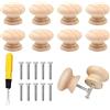Mecctuck 10 Pezzi Pomelli Legno, 35mm x 26mm Maniglia per Mobili in Legno, Maniglia per Cassetti, Cassetti Manopole, Armadi Manopole con Viti e Cacciavite, per Porta Cucina Camera da Letto Armadio ecc