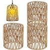 GOMETY 3 paralumi in rattan boho di ricambio in vimini (altezza 15 cm) per lampada a sospensione, lampada da terra, lampada da tavolo, lampada a sospensione e plafoniera, accessori per paralume boho