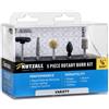 Kutzall Set di Frese Rotanti da 5 Pezzi - Albero da ⅛, Grane Miste - Accessorio Falegnameria per Attrezzi Dremel, Foredom, Ryobi, DeWalt, Milwaukee - Carburo di Tungsteno Strutturato