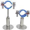 NOVSINO Fascetta stringitubo regolabile in altezza - montaggio a parete/soffitto per tubi da 38 mm fino a 40 mm, pesante supporto per tubi antiruggine con materiale di fissaggio, set da 2