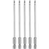QUARKZMAN 5pz Punte per Cacciavite Chiave Esagonale 2,5mm (H2,5) Metrico 1/4 Attacco Esagonali 110mm (4,3) Punta Magnetica Lunghe Acciaio S2 Punta Trapano Piatte Grado Industriale per Viti