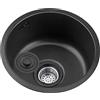 NOYHHAV Lavandino Rotondo Nero per Ristrutturazione Cucina e Bagno (35cm, Nero)