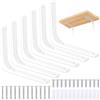 HonQiShiMY 6 Pezzi Staffe a L per Mensole Pesanti, Staffa Angolare Reggimensola da Muro,150x125mm Supporto per Mensole angolo retto, Adatto a Garage Bagni Cucine Soggiorno Bianco