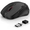 Azmall Mouse ergonomico senza fili per computer portatile/PC/MacBook/iPad, 2,4 GHz e Bluetooth Ufficio Muto mouse wireless 1600 DPI (Mouse wireless silenzioso, Nero)