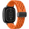 WoPail Silicone Cinturino Magnetico Compatibile con Fitbit Versa 4/Fitbit Versa 3/Fitbit Sense 2/Fitbit Sense, Traspirante Sport Cinturini di Ricambio per Fitbit Versa 4/Fitbit Versa 3 Arancia