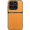 Kepuch Cover per Xiaomi 14 - Custodia Case Piastra Metallica Incorporata Litchi Grano - Giallo