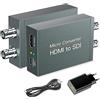 SHUITING Convertitore HDMI a SDI, HDMI a 3G-SDI/HD-SDI, Audio Embedder 2 vie SDI, Supporta 1080P per fotocamera Home Cinema