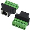 LEIBOCHAO 2 Pezzi RJ45 Femmina a Adattatore per Morsetto a 8 Pin, Connettore Ethernet RJ45 Femmina a Vite a 8 Pin, Connettore per Cavo Senza Saldatura