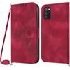 NETANY Cover per Samsung Galaxy A03S con Cordino, Flip Portafoglio Custodia in Pelle, [2 Porta Carte][Chiusura Magnetica],Custodia Libro Antiurto Cover con Laccio per Samsung A03S (Rosso)
